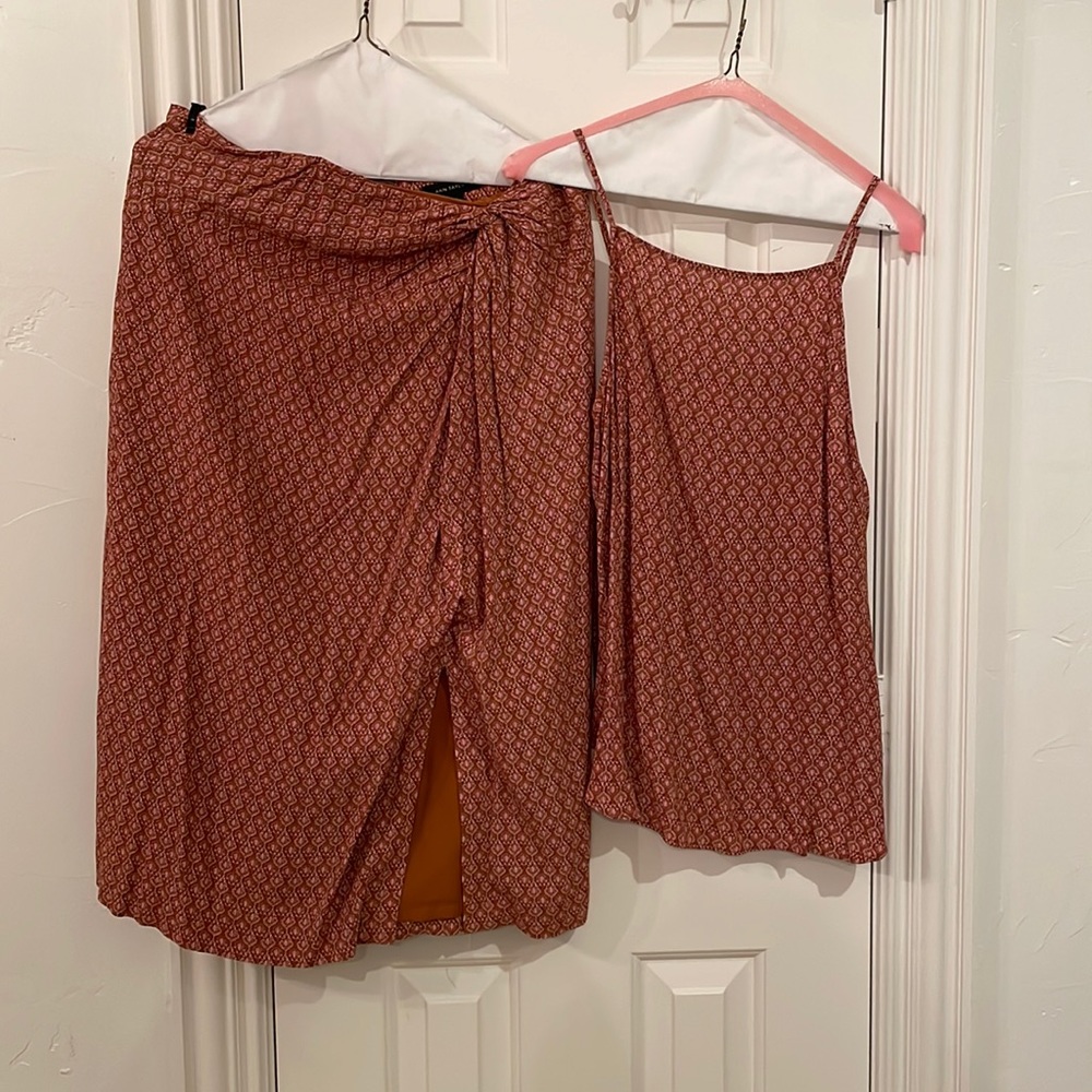 Ann Taylor Printed Skirt and Top Set